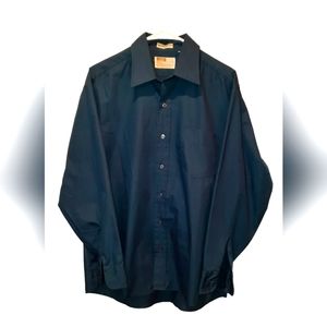 Montgomery Ward High Count Broadcloth Blue Button Down Shirt size 16.5-33
